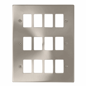 Click Deco 12 Gang GridPro Frontplate Satin Chrome