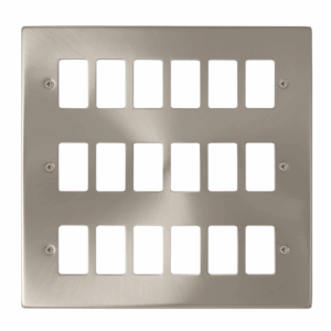 Click Deco 18 Gang GridPro Frontplate Satin Chrome