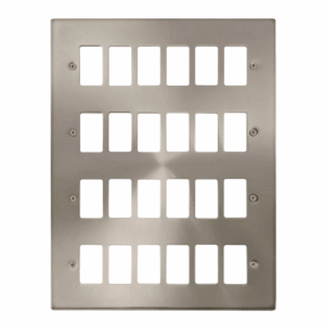 Click Deco 24 Gang GridPro Frontplate Satin Chrome