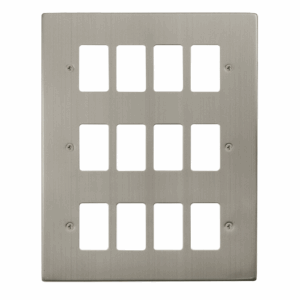 Click Deco 12 Gang GridPro Frontplate Stainless Steel