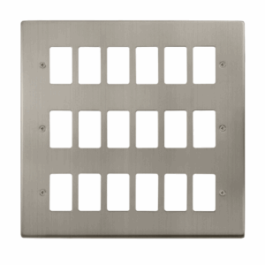 Click Deco 18 Gang GridPro Frontplate Stainless Steel
