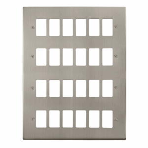 Click Deco 24 Gang GridPro Frontplate Stainless Steel