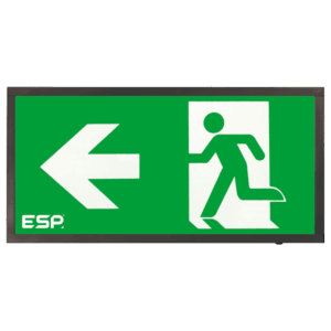 ESP 3W LED Maintained Emergency Black Sign LEFT
