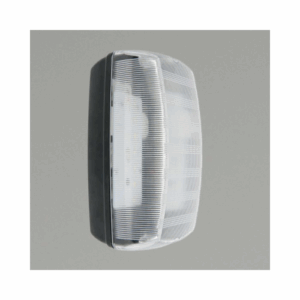 KSR Lighting Monda 7w 4000K LED Bulkhead Black with Clear Diffuser