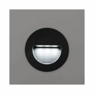 KSR Lighting Mini Carpio 1.2W Cool White LED Round Recessed Wall Wash Light (Black)