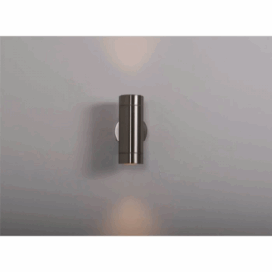 KSR Lighting Tulua GU10 Up and Down Wall Light c/w Photocell S/Steel