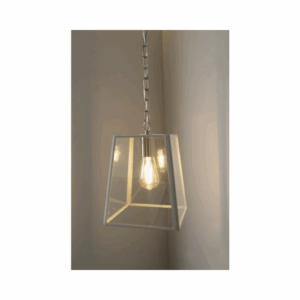 KSR Lighting Arcos Square Glass E27 Hanging Lantern White