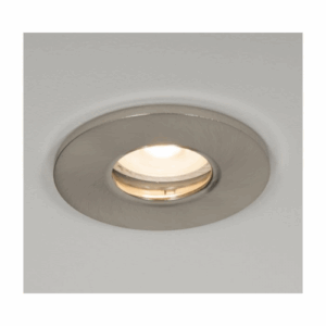 KSR Lighting Firebreak Qr Gu10 Ip65 Satin Chrome Bezel