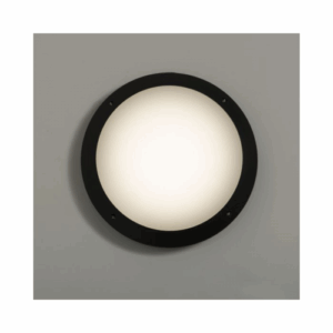 KSR Lighting Latina Ii 12w 4000k Led Black Plain Polycarbonate Bulkhead With Microwave Sensor