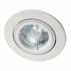 Robus Zak GU10 Mains Die Cast Downlight Max 50W 82mm Brushed Chrome Dimmable Tilt