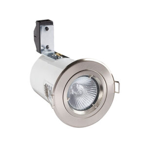 Robus Starling 50W Mains Voltage Steel Fire Rated Downlight IP20 85mm Brushed Chrome