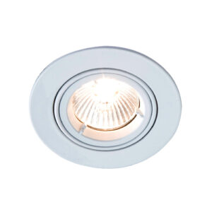 Robus Starling 50W Mains Voltage Steel Fire Rated Downlight IP20 100mm White Directional