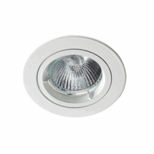 Robus Zak GU10 Mains Voltage Die Cast Downlight Max 50W IP20 70mm White Dimmable (R201Sc-01)