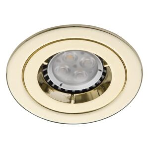 Ansell iCage Mini GU10 Die-Cast Fire Rated Downlight Brass