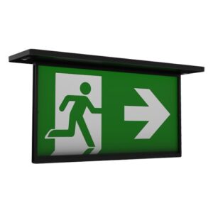 Ansell Razzo Lithium Recessed Exit Sign Maintained / Non-Maintained Black