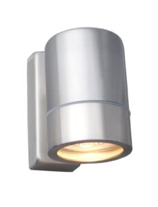 Robus Tralee 35W GU10 Up/Down Wall Light IP44 Brushed Chrome Single
