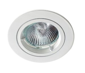 Robus Zak GU10 Mains Voltage Die Cast Downlight Max 50W IP20 70mm White Dimmable (R201Sc-01)