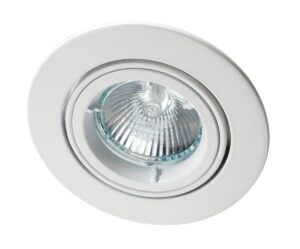 Robus Zak GU10 Mains Die Cast Downlight Max 50W 82mm White Dimmable Tilt
