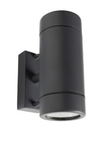 Robus Tralee 2X35W GU10 Up/Down Wall Light IP44 Black Double