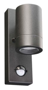 Robus Canefinch Mono GU10 Wall Light IP44 Pir Single Black