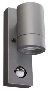 Robus Canefinch Mono GU10 Wall Light IP44 Pir Single Dark Grey