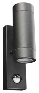 Robus Canefinch GU10 Up/Down Wall Light IP44 Pir Double Black