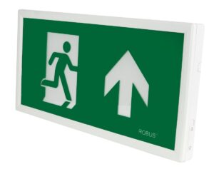 Robus Rex 3.5W Maintained Slim Exit Box Self Test C/W Up Down Left Right Legends [White]