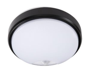 Robus Ohio Multiwattage 8/12/18W IP54 Circular Bulkhead 3000 4000 6500K Pir C/W White And Black Trims