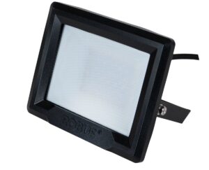 Robus Hilume 100W Led Flood Light IP65 Black 3000K C/W 1M Flex