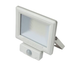 Robus Hilume 10W Led Flood Light With Pir IP65 White 4000K C/W 1M Flex