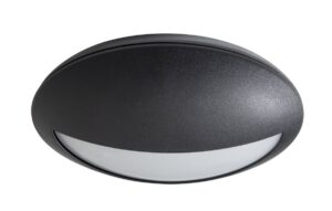 Robus Optic 8W IP65 Oval Bulkhead CCT2 Selectable With Eyelid Trim Black