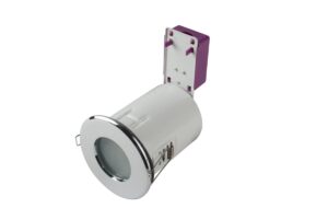 Robus Starling 50W Mains Voltage Steel Fire Rated Shower Downlight IP65 91mm Chrome