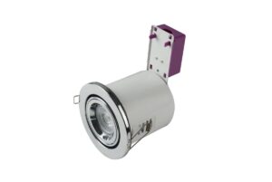 Robus Starling 50W Mains Voltage Steel Fire Rated Downlight IP20 100mm Chrome Directional