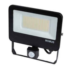Robus Selest 50W Floodlight With Pir IP65 CCT3 Black C/W 1M Flex