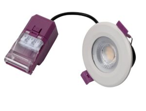 Robus Triumph Express 4/6 Dual Wattage IP65 Fire Rated Downlight Cct4 2 Part Connector White Trim