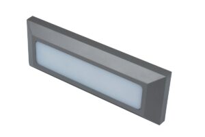 Robus Twilight 3W Led Rectangular Wall Light IP65 Grey 3000K