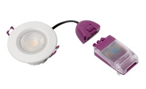 Robus Ultimum Express Flat 4/6 Dual Wattage IP65 Fire Rated Downlight CCT3 2 Part Connector White